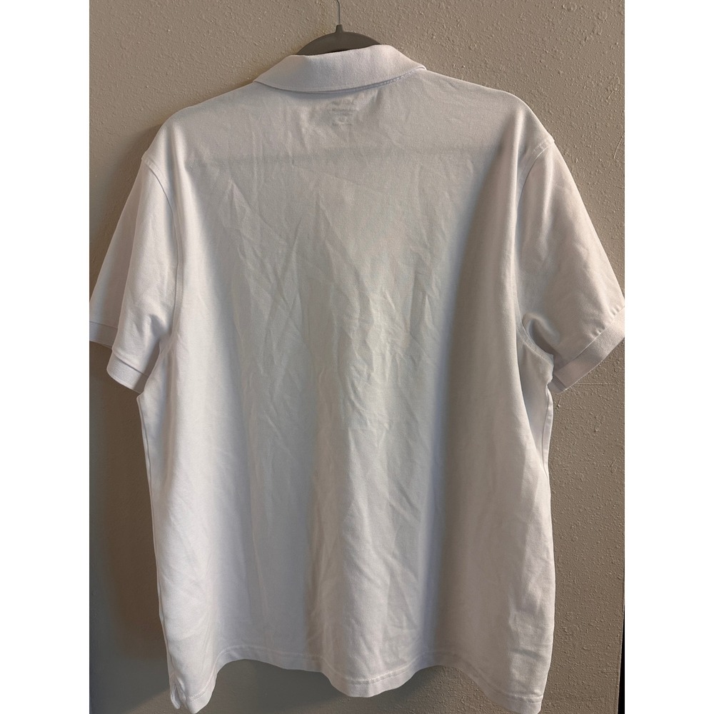 J Crew Flex Pique Polo Shirt Men's XL White Untucked Short Sleeve Knit Cotton - Picture 6 of 7